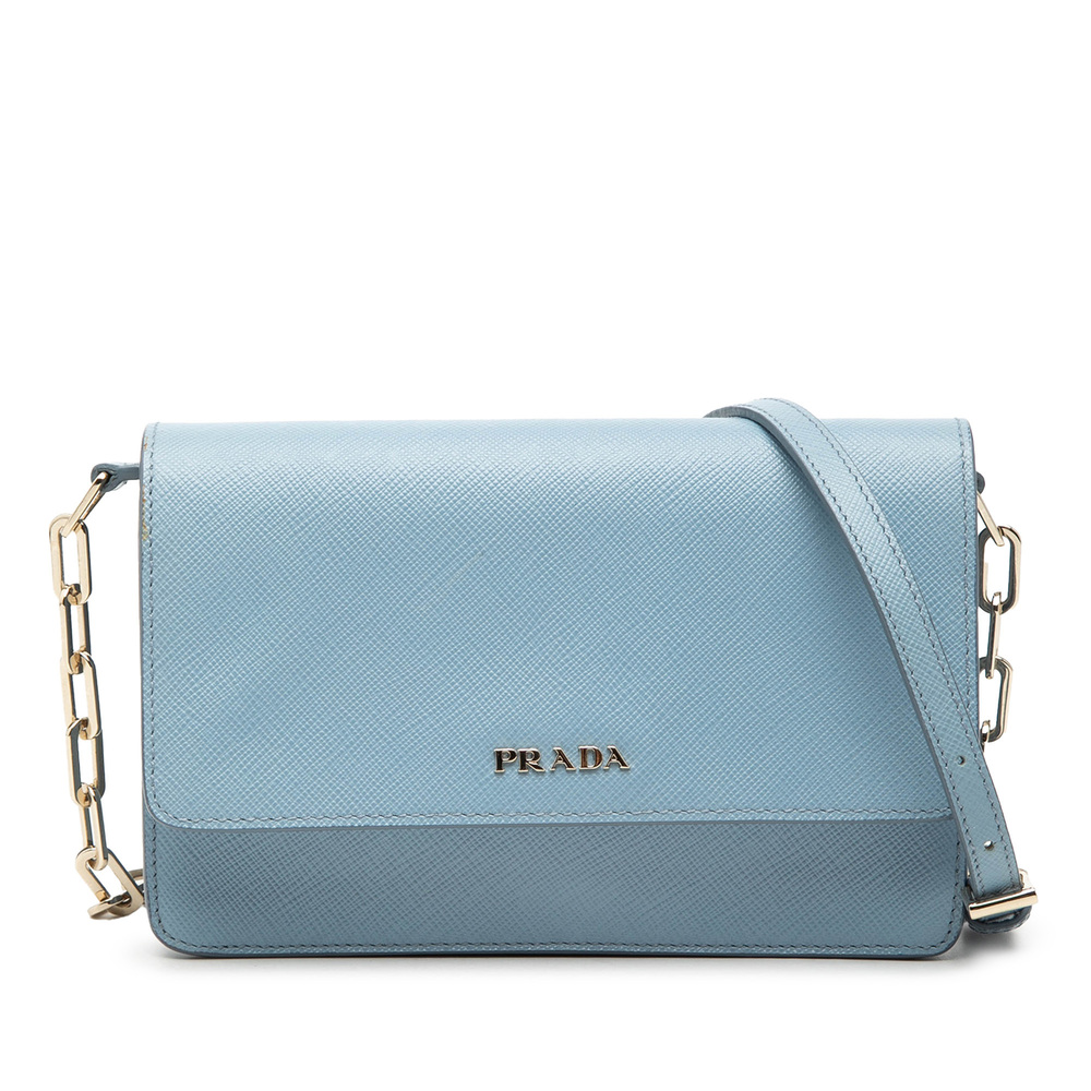 Pre-Loved Prada Saffiano Lux Wallet On Chain